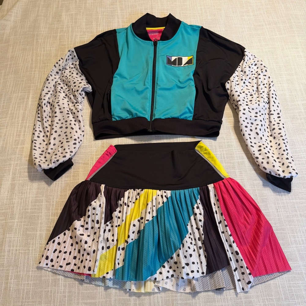 Bethanie Mattek-Sands x Lucky in Love Tennis Set Jacket Skort Teal Black Small